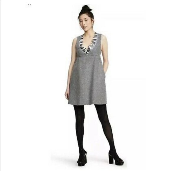 NWT Anna Sui For Target Metallic Tweed Shift Dress XS - Picture 2 of 5